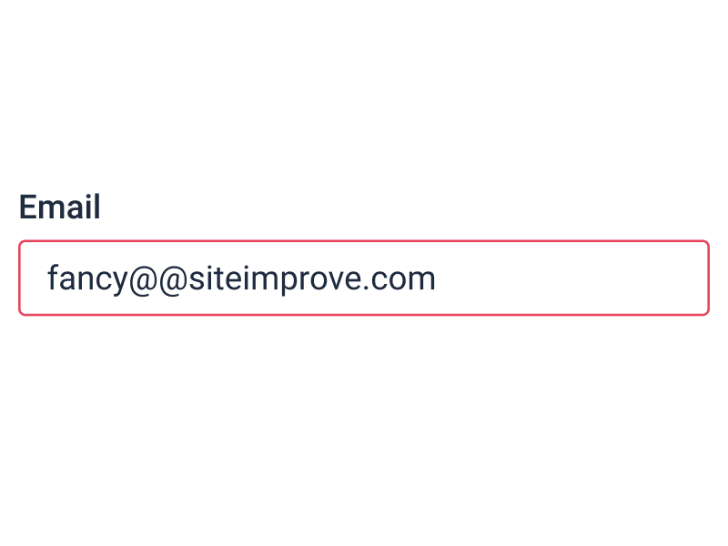 Input field in an invalid state indicated only through its border color. The error message is vague and harder to understand.