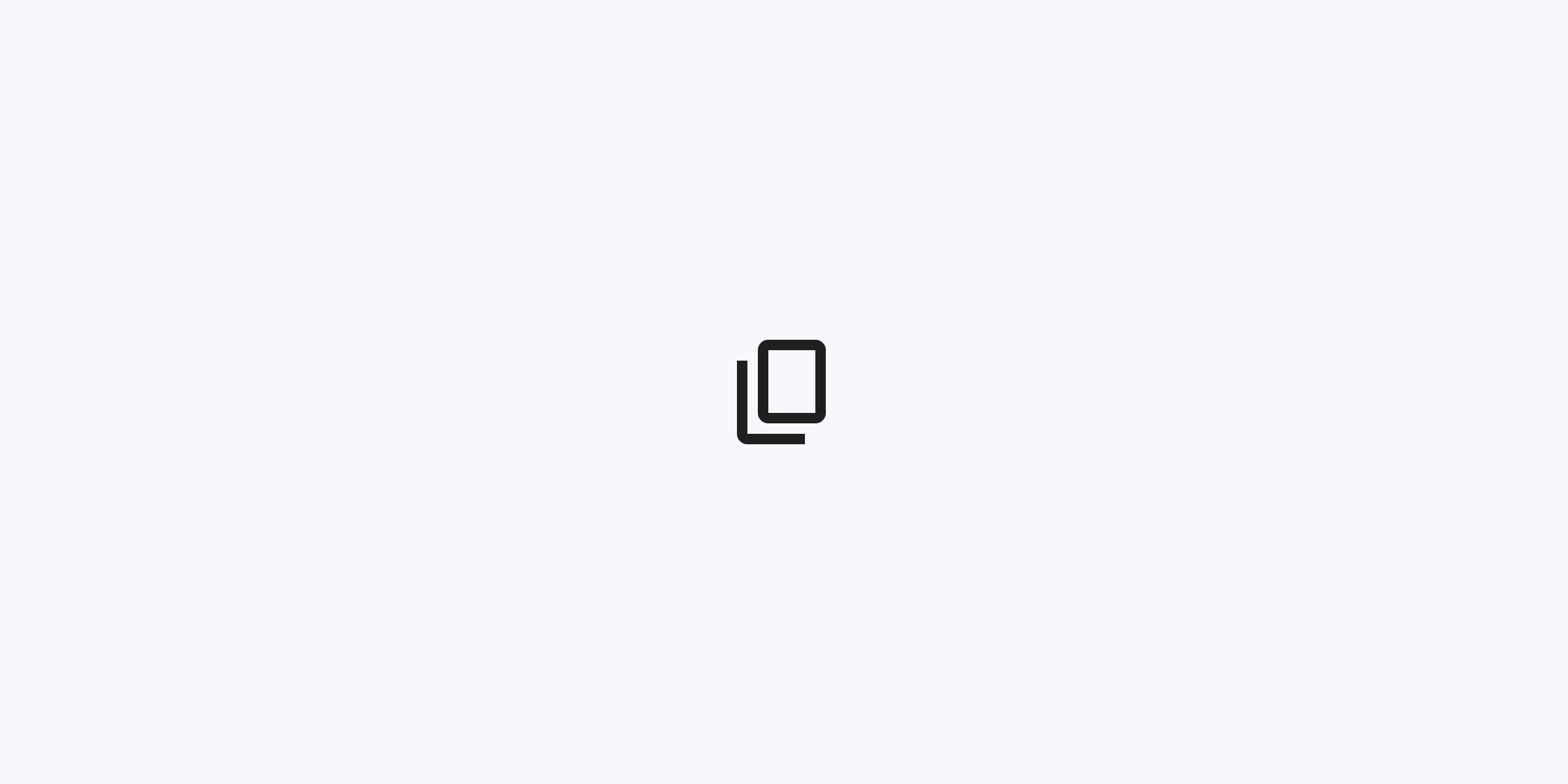 A copy icon with a correct flat, front-on view