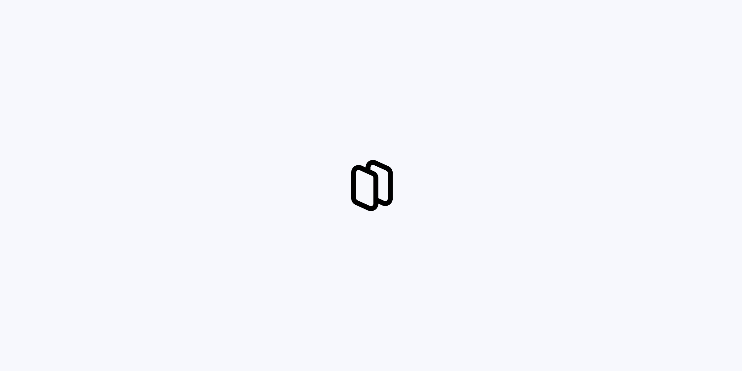 A copy icon with a discouraged angled, 3D perspective